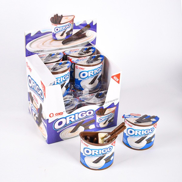 Wholesale Custom Milk Cream Jam Coated Chocolate Stick Cookies
