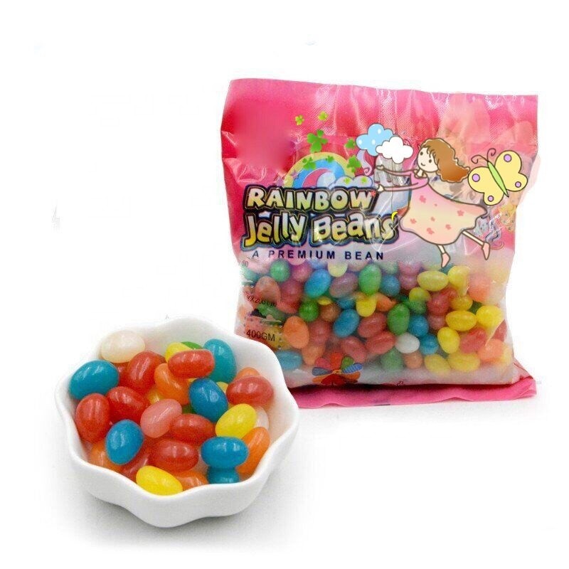 OEM 400g Rainbow Fruit Flavor Sugar Free Jelly Bean