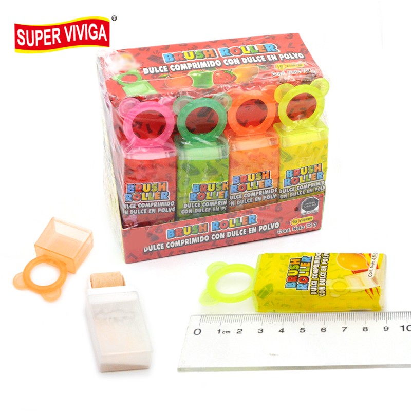 Funny Fruit Flavor Brush Roller Sour Powder Candy