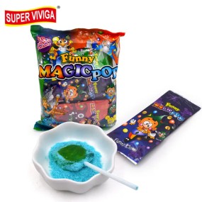 Sweet Fruit Flavour Magic Pop Candy Lollipop with Sour Powder