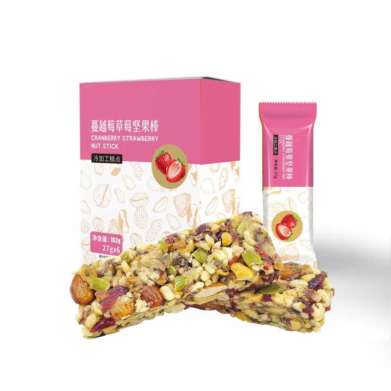 Nutrition Diet Food Craneberry Strawberry Nut Stick Meal Replacement Energy bar