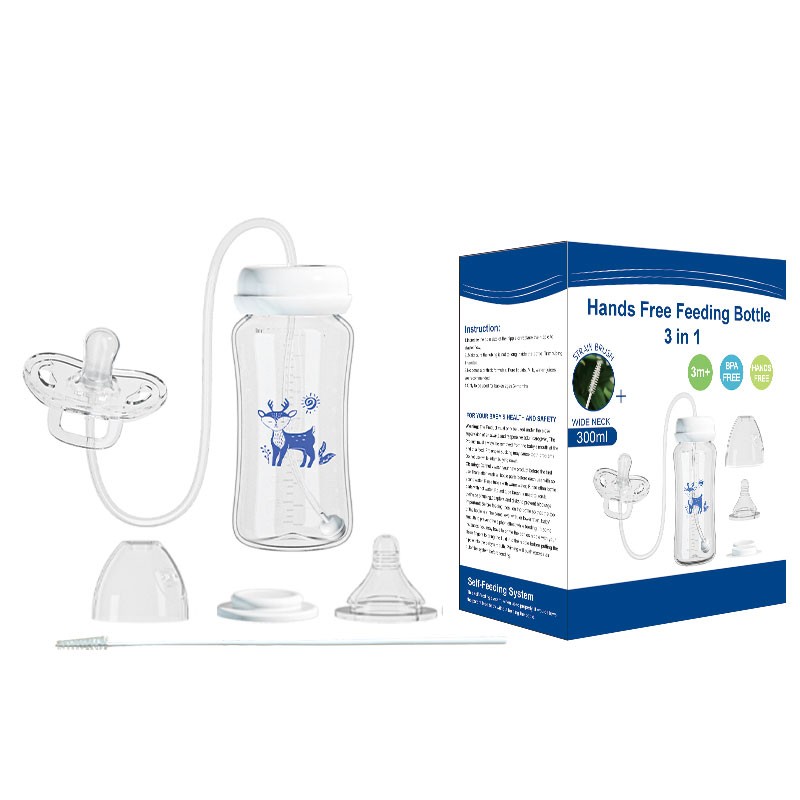 Baby Feeding Bottle Supplier - BPA Free 300ml Wide Neck Hand-Free