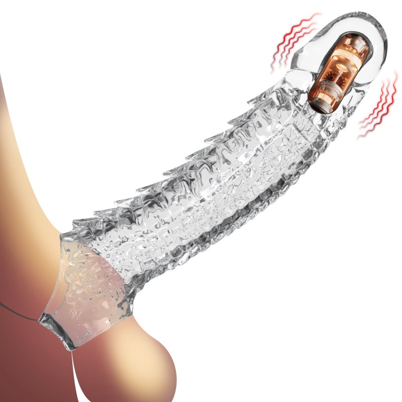 Penis Wolf Tooth Sleeve Lengthened and Thickened and Enlarged Couples Vibrating Sex Products Men's Thorny Vibrator Toys