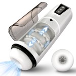 3D Soft Realistic Pocket Pussy Sleeve Double Bead Ring Sex Machine Devices Thrusting Vibrator Automatic Male Masturbator Stroker