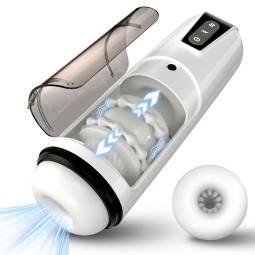 3D Soft Realistic Pocket Pussy Sleeve Double Bead Ring Sex Machine Devices Thrusting Vibrator Automatic Male Masturbator Stroker