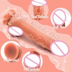 Realistic 7.87 Inch Thrusting Dildo Vibrator for Women Soft Adult Sex Toys with Heating for Anal Clit & G-Spot Stimulation