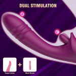 USB Rechargeable Rabbit Vibrator for Women 11-Kind Vibrating Thrusting Sex Toy G Spot Massage Dildo for Adults