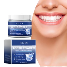 Eelhoe Antibacterial Mint Tooth Powder-Gentle Daily Teeth Stains Removal Breath & Gum Care Deep Whitening Cold Light Technology