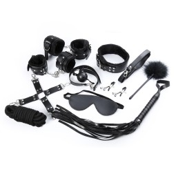 10 Piece Set of Leather Fun PU 10 Piece Set of Adult Toys for Couples