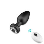 SM Black Silicone Electric Anal Plug With Remote Control Flirting Couple Sex Pleasure Device Adult Sex Toys for Female and Male