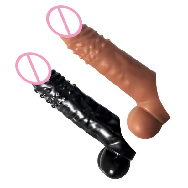 Male Extended Guard Set  Triple Restraint Set for Penis and Scrotum  Silicone Lock  and Sex Toy