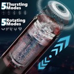 10 Vibration 5 Thrusting Rotating Modes Pocket Pussy Electric Male Stroker Toy TPE Automatic Male Masturbator Adult Sex