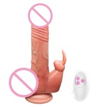 Rotating Rabbit Silicone Dildo Vibrator Soft Adult Sex Toy for Female Masturbator Clitoris Vagina Orgasm