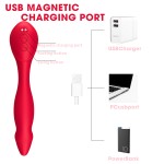 Cupid Magic Female Double-Head Vibrator Masturbation Massage Stick with Snap Sucking Feature for Body Sex Toys