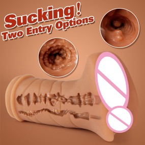Dualpurpose Channel for Imported Raw Materials Safe TPE Material 17cm Long Penis Masturbator Cup Mens Masturbation Products
