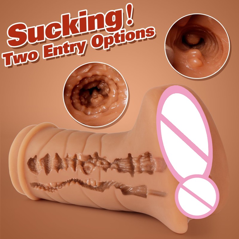 Dualpurpose Channel for Imported Raw Materials Safe TPE Material 17cm Long Penis Masturbator Cup Mens Masturbation Products
