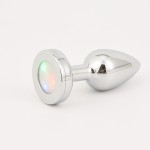 Bullet Head Anal Plug rainbow Light Emitting Metal Anal Plug Expansion Adult Products  Sex Toys