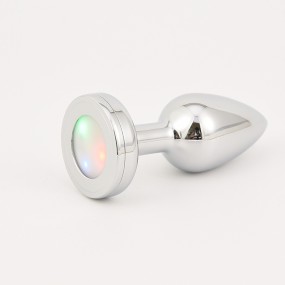 Bullet Head Anal Plug rainbow Light Emitting Metal Anal Plug Expansion Adult Products  Sex Toys