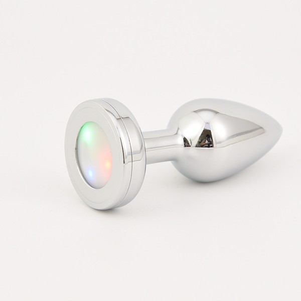 Bullet Head Anal Plug rainbow Light Emitting Metal Anal Plug Expansion Adult Products  Sex Toys