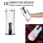 Voice Vibrating Electric Male Masturbator Cup Deep Throat Silicone 3D Realistic Pocket Pussy Oral Sex Toy for Man Masturbation