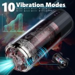 10 Vibration 5 Thrusting Rotating Modes Pocket Pussy Electric Male Stroker Toy TPE Automatic Male Masturbator Adult Sex