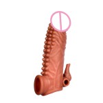 Male Penis Set Locking Ring  Elongated and Thickened Crystal Set Particle Vibrating Wolf Tooth Set  Adult Product