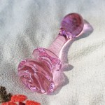 Crystal Rose Anal Plug Beads Adult Anal Training Sex Toys Women G-Spot Masturbation Pink Glass Dildo Butt Plug for Female Male
