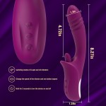 USB Rechargeable Rabbit Vibrator for Women 11-Kind Vibrating Thrusting Sex Toy G Spot Massage Dildo for Adults