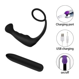 Men's Prostate Vibrator Frequency Conversion Massager Wearable Silicone Anal Plug Adult Sex Toy