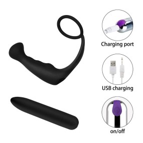 Men's Prostate Vibrator Frequency Conversion Massager Wearable Silicone Anal Plug Adult Sex Toy