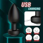 SM Black Silicone Electric Anal Plug With Remote Control Flirting Couple Sex Pleasure Device Adult Sex Toys for Female and Male