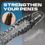 Penis Wolf Tooth Sleeve Lengthened and Thickened and Enlarged Couples Vibrating Sex Products Men's Thorny Vibrator Toys
