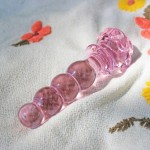 Crystal Rose Anal Plug Beads Adult Anal Training Sex Toys Women G-Spot Masturbation Pink Glass Dildo Butt Plug for Female Male