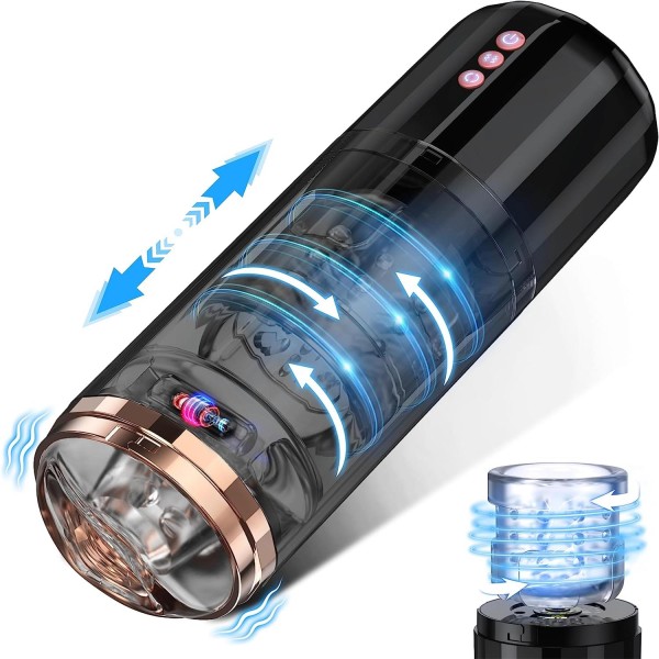 10 Vibration 5 Thrusting Rotating Modes Pocket Pussy Electric Male Stroker Toy TPE Automatic Male Masturbator Adult Sex