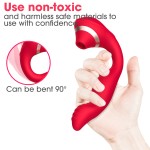 Cupid Magic Female Double-Head Vibrator Masturbation Massage Stick with Snap Sucking Feature for Body Sex Toys