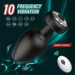 SM Black Silicone Electric Anal Plug With Remote Control Flirting Couple Sex Pleasure Device Adult Sex Toys for Female and Male