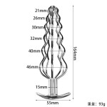 Six Ball Hollowed Out Anal Plug with Posterior Expansion for Adult Sex Toys