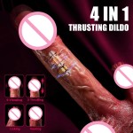 Realistic Silicone Remote Control Vibrator Big Dildo Sex Toy for Women Thrusting Tongue Licking Dildo Masturbator