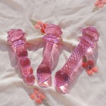 Crystal Rose Anal Plug Beads Adult Anal Training Sex Toys Women G-Spot Masturbation Pink Glass Dildo Butt Plug for Female Male