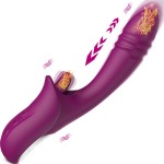 USB Rechargeable Rabbit Vibrator for Women 11-Kind Vibrating Thrusting Sex Toy G Spot Massage Dildo for Adults