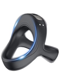 Silicone Electric Triangular Lock Sperm Ring Ejaculation Delay Penis Sex Toys with Prostate Vibration Massager for Men