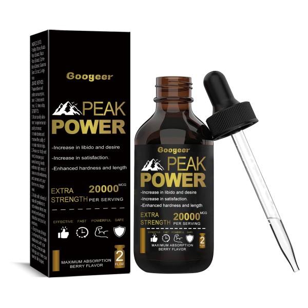 Googeer Peak Power Men's Body Supplement Drops Increase in Libido and Desire Increase in Satisfaction Enhanced Hardness Length