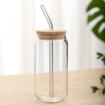 Glass Tea Cup Manufacturer - 600ml with Lids and Straws Slushy Cup