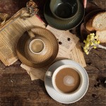 Ceramic Mug Supplier - Handmade 220ml Coffee Cup Reusable Saucers