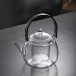 Tea Pot Set Factory - Wholesale 1000ml Borosilicate with Bamboo Handle