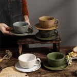 Ceramic Mug Supplier - Handmade 220ml Coffee Cup Reusable Saucers