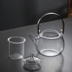 Tea Pot Set Factory - Wholesale 1000ml Borosilicate with Bamboo Handle