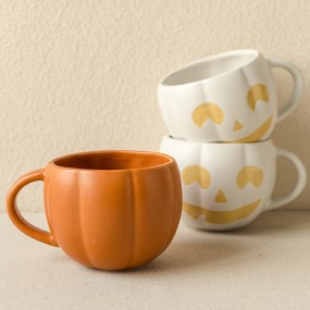Ceramic Mug Supplier - Cute Large Capacity Pumpkin Couple Milk Coffee