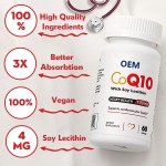 CoQ10 Capsules Supplier - 200mg 120 Softgels Heart Health Support
