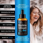 Biotin Collagen Liquid Factory - 15000mcg Hair Growth Skin Vitamins